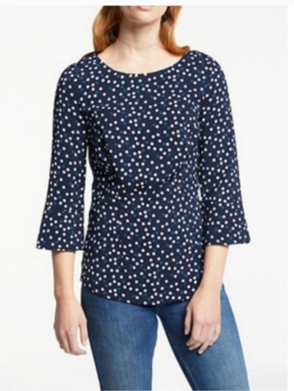Boden Blue Polka Dot Blouse